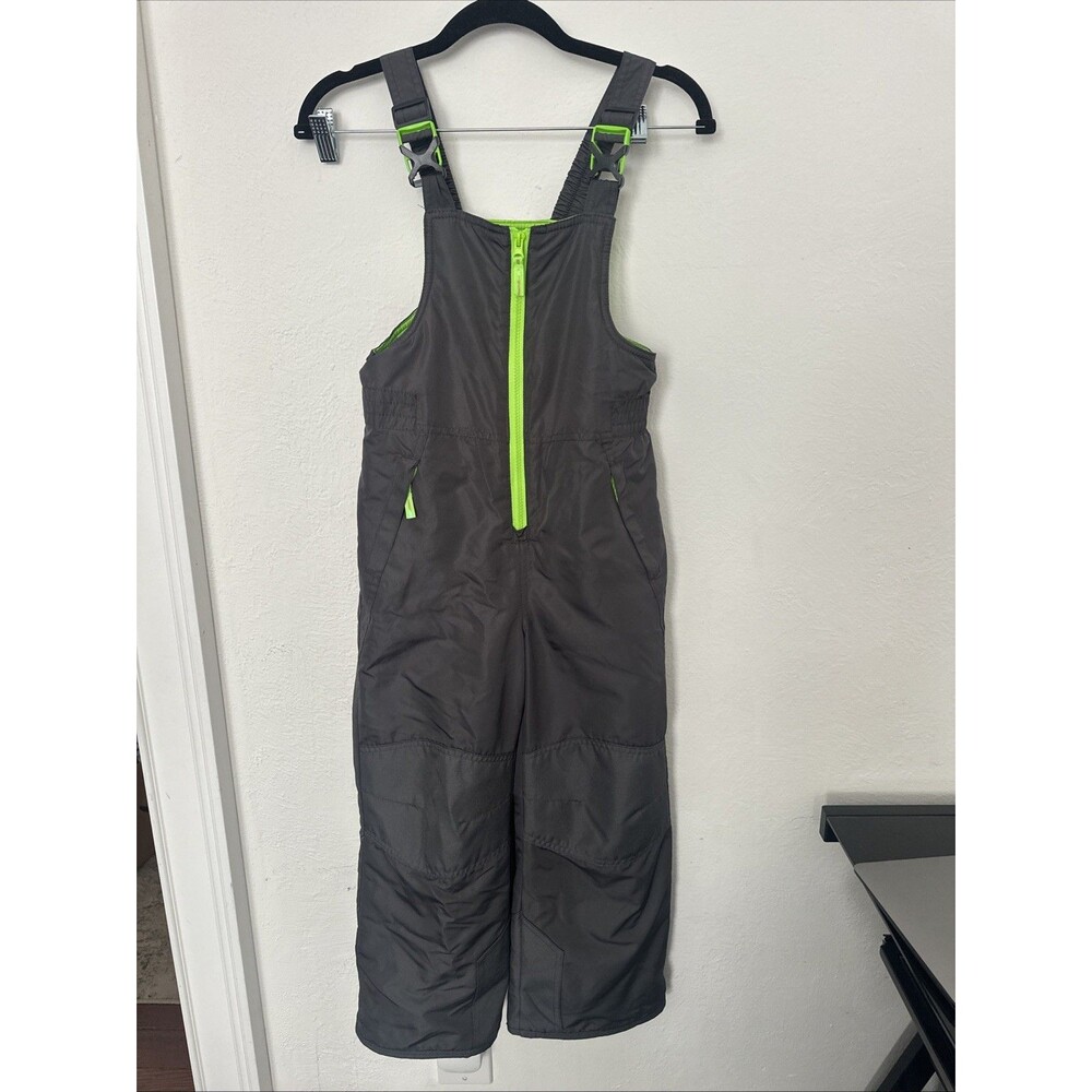 Kid Champion Snow Overall Gray Neon Green S (6-7) A011